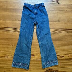 New Legends vintage kids flare embroidered jeans SIZE 6